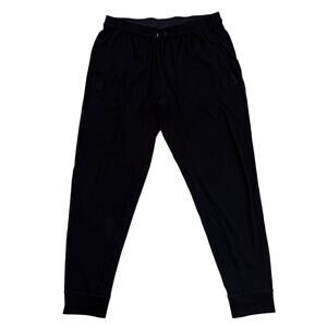 Nike Yoga Pants Mens Size Medium Black Dri Fit Textured Joggers Cuffed Pockets